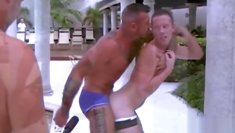 Sexy blonde plays with her black dick