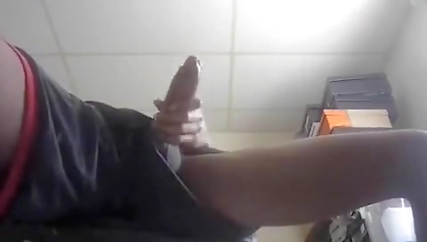 Hot black babe with sex toy