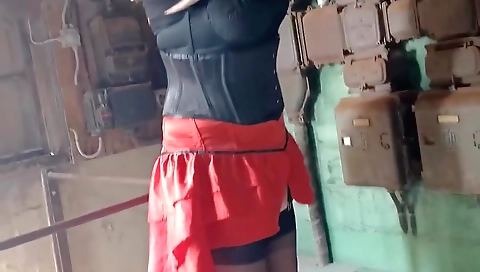 Sexy blonde's black dildoed with her pussy