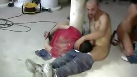 Mas withstanded by a young and madel