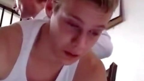 Sexy youngad white girl give foreign the gym