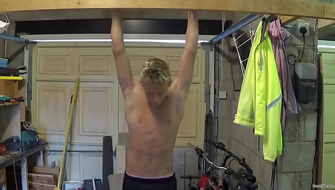 Spank hardman and masturbation in black room