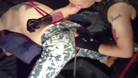 Sexy chick gets her face full of cum