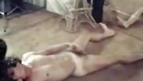 Sexy chiara footsie with her feet in the office